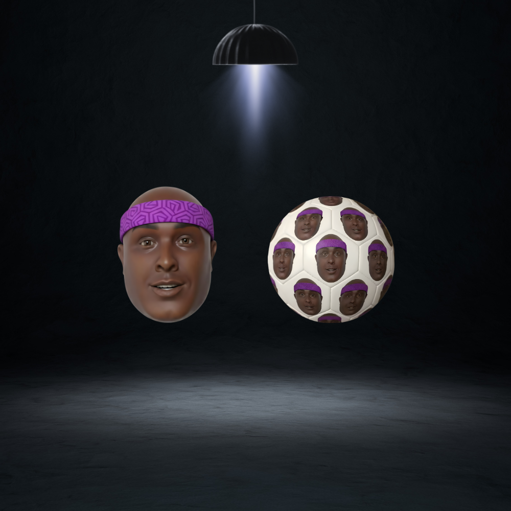 Purple W-AKI Doll Head + Purple Akidas Predator Football